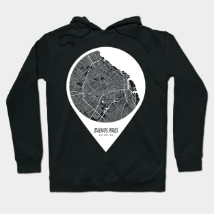 Buenos Aires, Argentina City Map - Travel Pin Hoodie